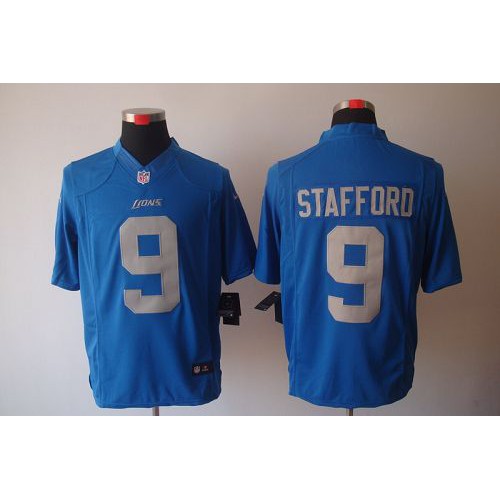 Detroit Lions #9 Matthew Stafford Blue Alternate Throwback Men's Stitched Limited Jersey Men's