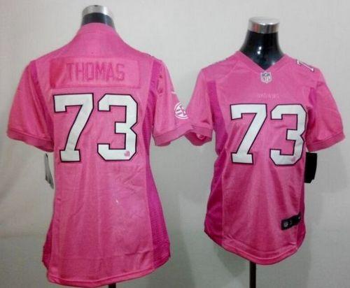 Browns #73 Joe Thomas Pink Be Luv'd Women's Stitched New Elite Jersey