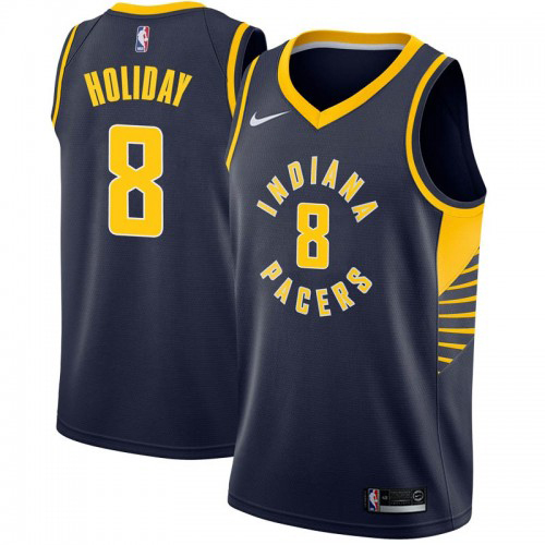 Indiana Pacers #8 Justin Holiday Navy Blue Womens Swingman Icon Edition Jersey Womens