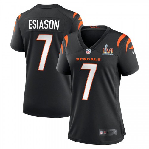 Cincinnati Cincinnati Bengals #7 Boomer Esiason White Super Bowl LVI Patch Women's Game Jersey Womens