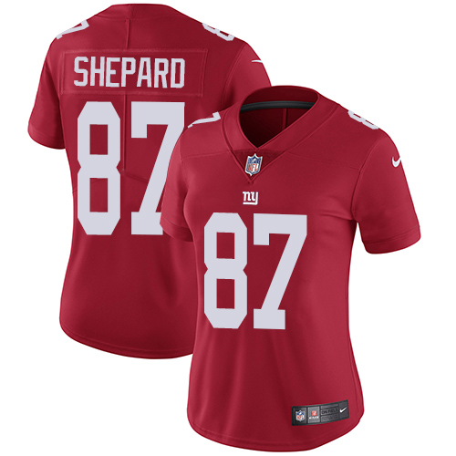 New York Giants #87 Sterling Shepard Red Alternate Women's Stitched Vapor Untouchable Limited Jersey Womens