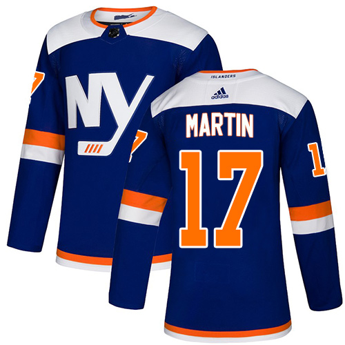 Adidas New York Islanders #17 Matt Martin Blue Authentic Alternate Stitched Jersey Men's