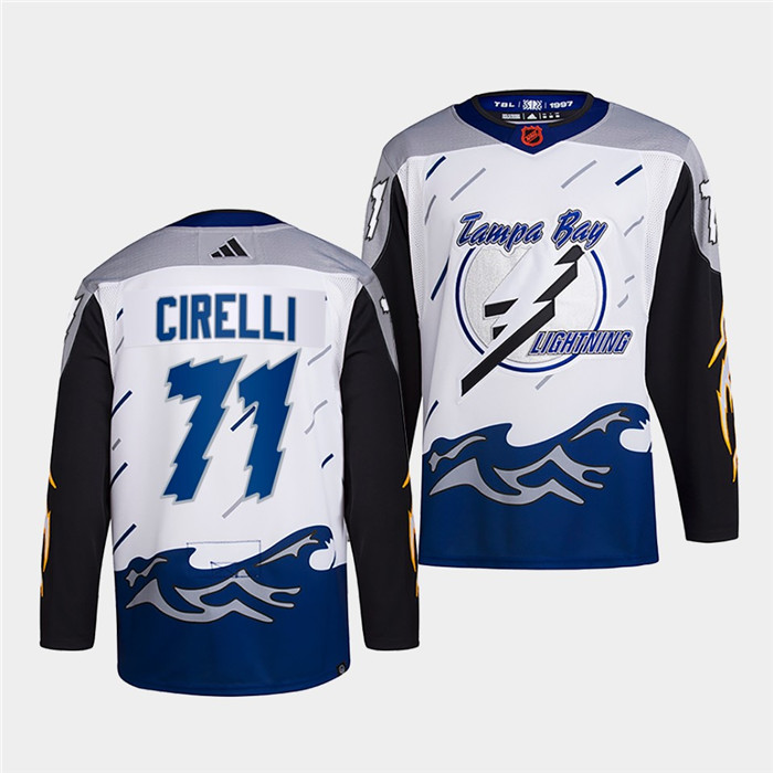 Tampa Bay Lightning #71 Anthony Cirelli Men's Adidas Reverse Retro 2.0 Authentic Player Jersey - White