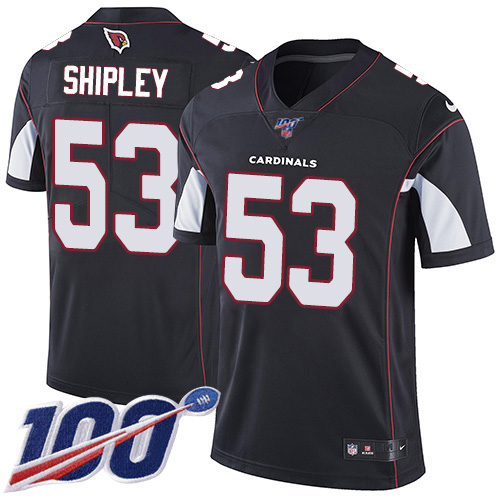 Arizona Cardinals #53 A.Q. Shipley Black Alternate Men's Stitched 100th Season Vapor Limited Jersey Men's