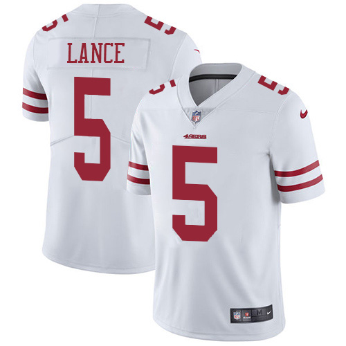 San Francisco 49ers #5 Trey Lance White Men's Stitched Vapor Untouchable Limited Jersey