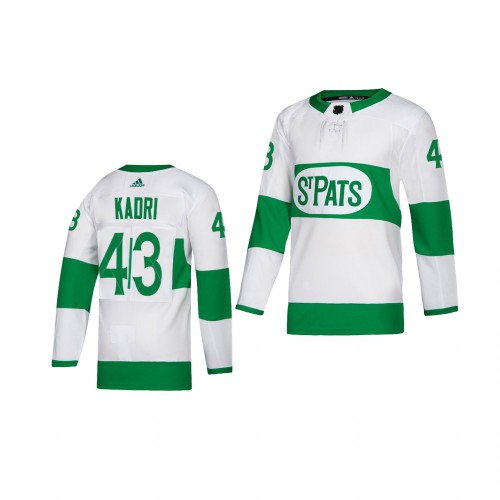 Adidas Maple Toronto Maple Leafs #43 Nazem Kadri White 2019 St. Patrick's Day Authentic Player Stitched Youth Jersey Youth
