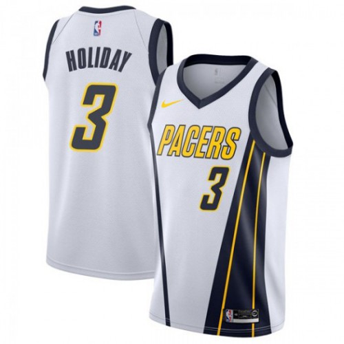 Indiana Pacers #3 Aaron Holiday White Swingman Earned Edition Jersey Mens