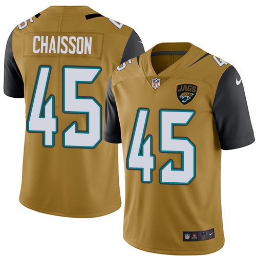 Jacksonville Jaguars #45 K'Lavon Chaisson Gold Men's Stitched Limited Rush Jersey Men's