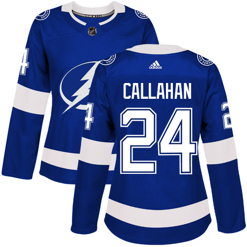 Adidas Tampa Bay Lightning #24 Ryan Callahan Blue Home Authentic Women's Stitched Jersey Womens