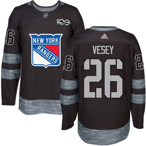 Adidas New York Rangers #26 Jimmy Vesey Black 1917-2017 100th Anniversary Stitched Jersey Men's