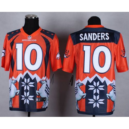 Denver Broncos #10 Emmanuel Sanders Orange Men's Stitched Elite Noble Fashion Jersey Men's
