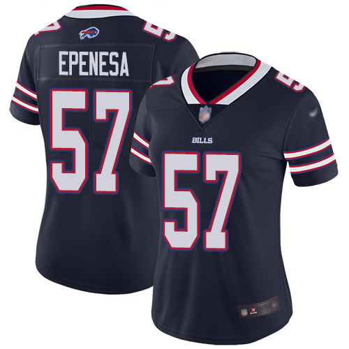 Buffalo Bills #57 A.J. Epenesas Navy Women's Stitched Limited Inverted Legend Jersey Womens