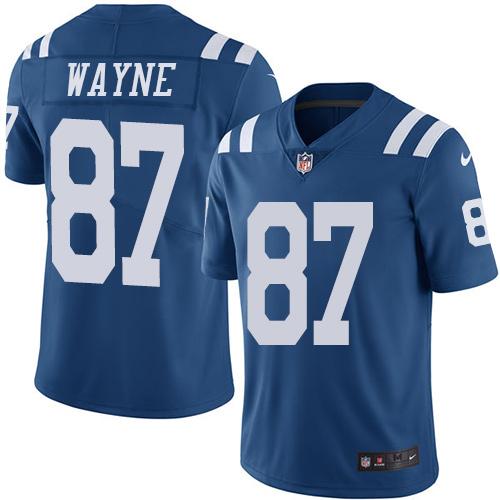Indianapolis Colts #87 Reggie Wayne Royal Blue Men's Stitched Limited Rush Jersey Men's