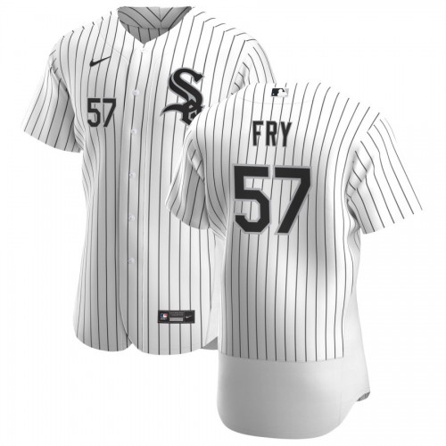 Chicago Chicago White Sox #57 Jace Fry Men's White Home 2020 Authentic Player Jersey Men's