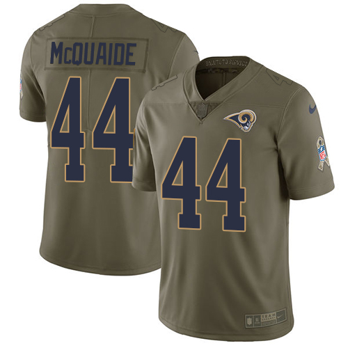 Los Angeles Rams #44 Jacob McQuaide Olive Youth Stitched Limited 2017 Salute to Service Jersey Youth