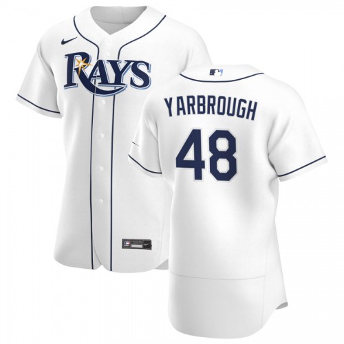 Tampa Bay Tampa Bay Rays #48 Ryan Yarbrough Men's White Home 2020 Authentic Player Jersey Men's