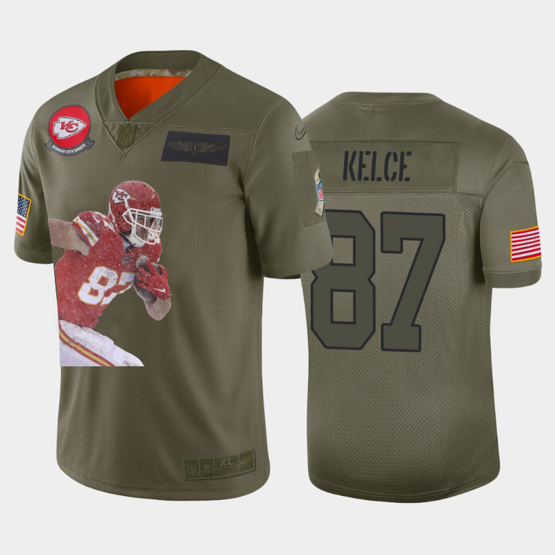 Kansas City Chiefs #87 Travis Kelce Team Hero 5 Vapor Limited Jersey Camo