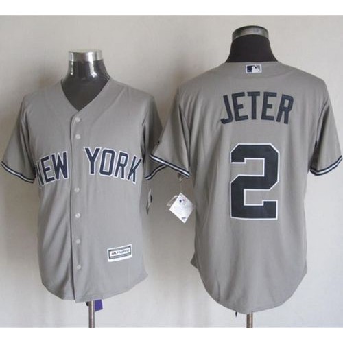 New York Yankees #2 Derek Jeter Grey New Cool Base Stitched Jersey Men's