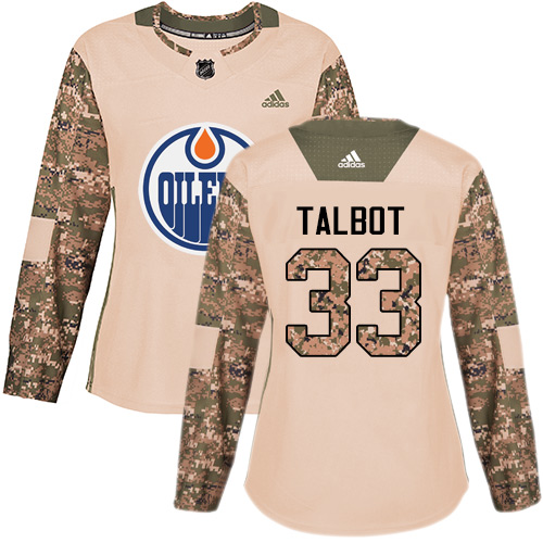 Adidas Edmonton Oilers #33 Cam Talbot Camo Authentic 2017 Veterans Day Women's Stitched Jersey Womens
