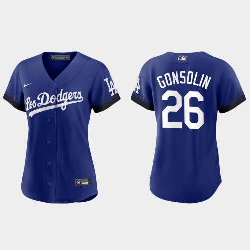 Los Angeles Los Angeles Dodgers #26 Tony Gonsolin Women's 2021 City Connect Jersey Royal Womens