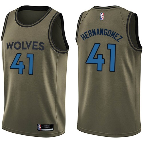Minnesota Timberwolves #41 Juan Hernangomez Green Salute to Service Youth Swingman Jersey Youth