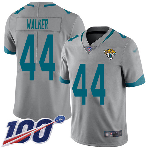 Jaguars #44 Travon Walker Silver Men's Stitched Limited Inverted Legend 100th Season Jersey