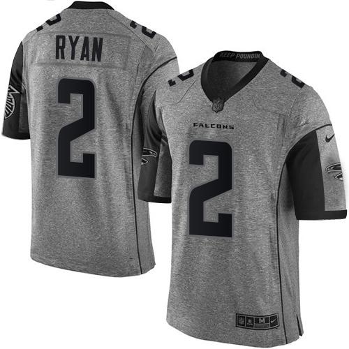 Atlanta Falcons #2 Matt Ryan Gray Men's Stitched Limited Gridiron Gray Jersey Men's