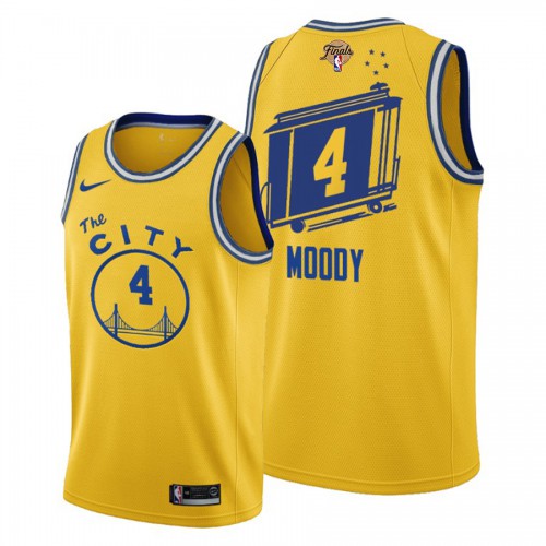 Golden State Warriors #4 Moses Moody Gold Womens 2022 Finals Jersey Womens