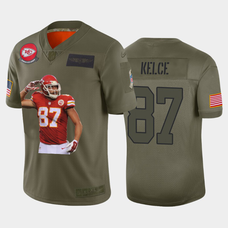 Kansas City Chiefs #87 Travis Kelce Team Hero 8 Vapor Limited Jersey Camo