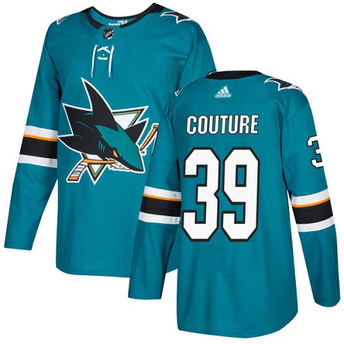 Adidas San Jose Sharks #39 Logan Couture Teal Home Authentic Stitched Youth Jersey Youth