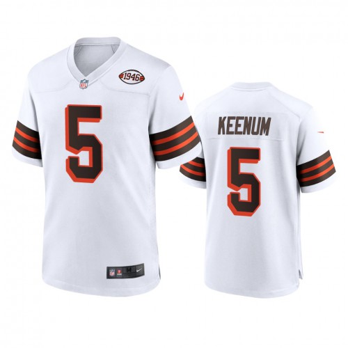 Men's Cleveland Browns #5 Case Keenum 1946 Collection Alternate Game Limited Jersey - White Men's