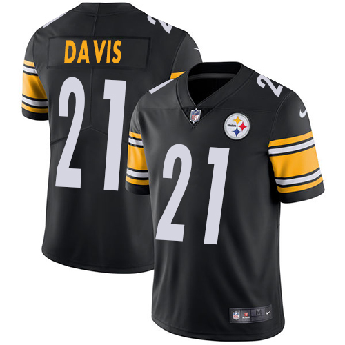 Pittsburgh Steelers #21 Sean Davis Black Team Color Men's Stitched Vapor Untouchable Limited Jersey Men's