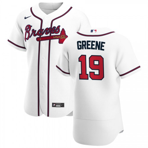 Atlanta Atlanta Braves #19 Shane Greene Men's White Home 2020 Authentic Player Jersey Men's