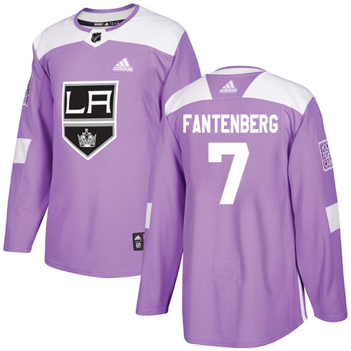 Adidas Los Angeles Kings #7 Oscar Fantenberg Purple Authentic Fights Cancer Stitched Jersey Men's