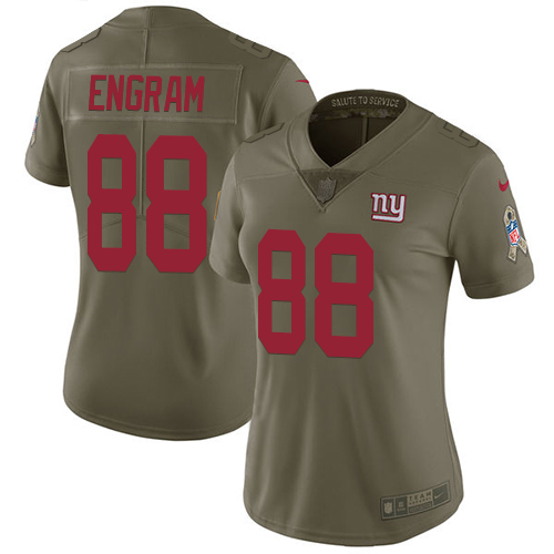 New York Giants #88 Evan Engram Olive Women's Stitched Limited 2017 Salute to Service Jersey Womens