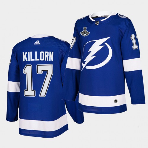 Adidas Tampa Bay Lightning #17 Alex Killorn Blue Home Authentic 2021 Stanley Cup Champions Jersey Men's