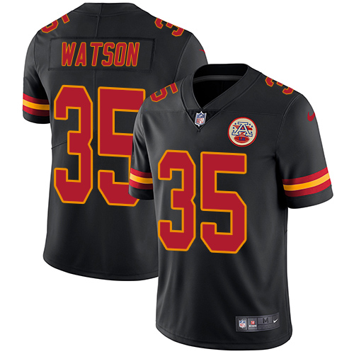 Chiefs #35 Jaylen Watson Black Men's Stitched Limited Rush Jersey