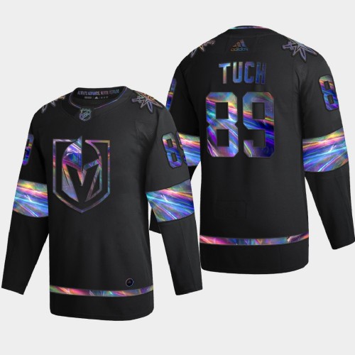Vegas Golden Vegas Golden Knights #89 Alex Tuch Men's Iridescent Holographic Collection Jersey - Black Men's