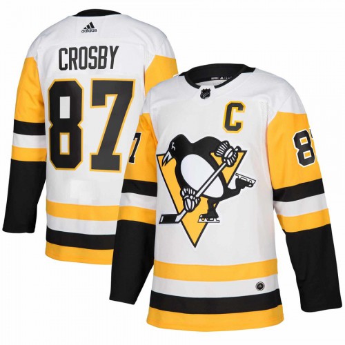 Adidas Pittsburgh Penguins #87 Sidney Crosby White Authentic C Patch Stitched Jersey Men's