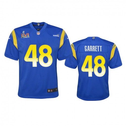 Los Angeles Los Angeles Rams #48 Chris Garrett Youth Super Bowl LVI Patch Game Jersey - Royal Youth
