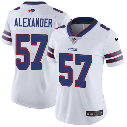 Buffalo Bills #57 Lorenzo Alexander White Women's Stitched Vapor Untouchable Limited Jersey Womens