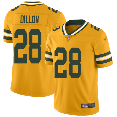 Packers #28 AJ Dillon Gold Youth Stitched Limited Inverted Legend Jersey