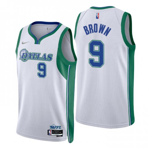 Dallas Dallas Mavericks #9 Moses Brown Mens White 2021/22 Swingman Jersey - City Edition Mens