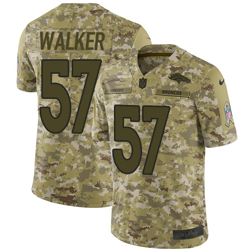 Denver Broncos #57 Demarcus Walker Camo Youth Stitched Limited 2018 Salute to Service Jersey Youth