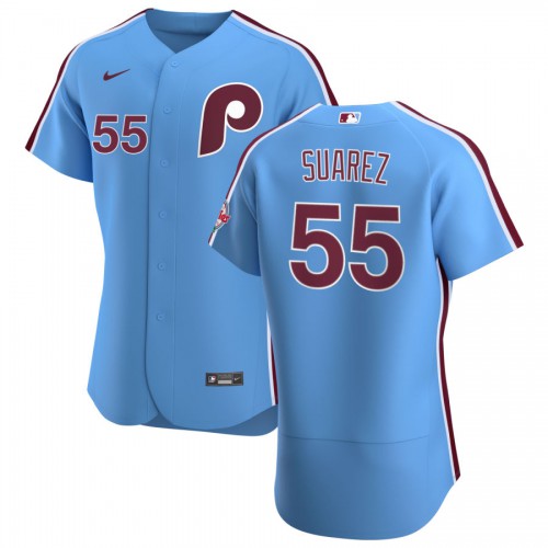 Philadelphia Philadelphia Phillies #55 Ranger Suarez Men's Light Blue Alternate 2020 Authentic Player Jersey Men's