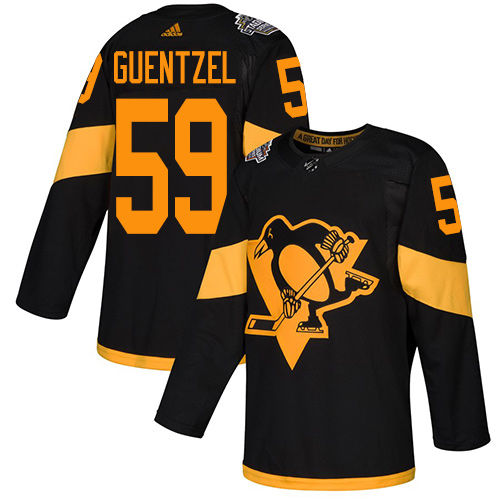 Adidas Pittsburgh Penguins #59 Jake Guentzel Black Authentic 2019 Stadium Series Women's Stitched Jersey Womens