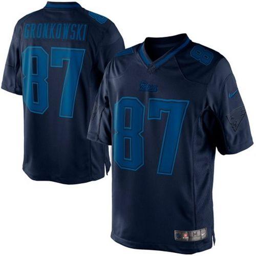 New England Patriots #87 Rob Gronkowski Navy Blue Men's Stitched Drenched Limited Jersey Men's