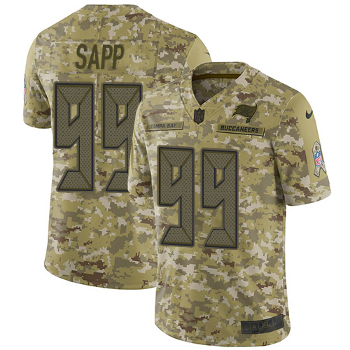 Tampa Bay Buccaneers #99 Warren Sapp Camo Men's Stitched Limited 2018 Salute To Service Jersey Men's