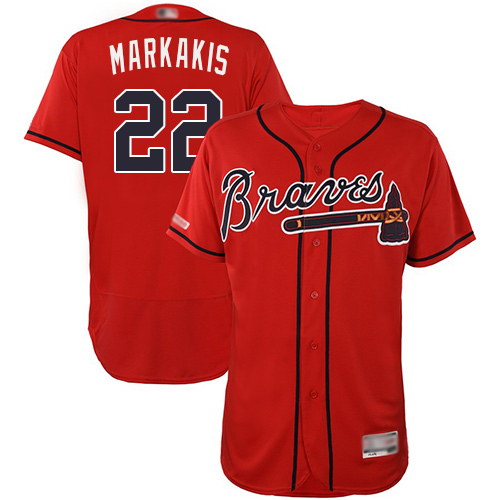 Atlanta Braves #22 Nick Markakis Red Flexbase Authentic Collection Stitched Jersey Men's