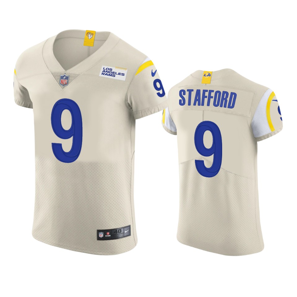 Los Angeles Rams #9 Matthew Stafford Men's Vapor Elite Player Jersey - Bone